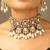 Pearl drop statement choker necklace