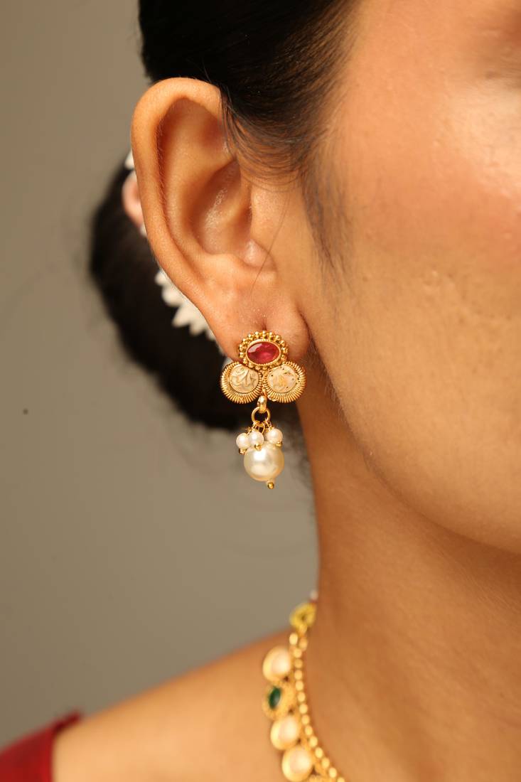 Multicolor temple choker necklace set