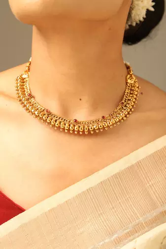 Traditional lakshmi temple necklace set