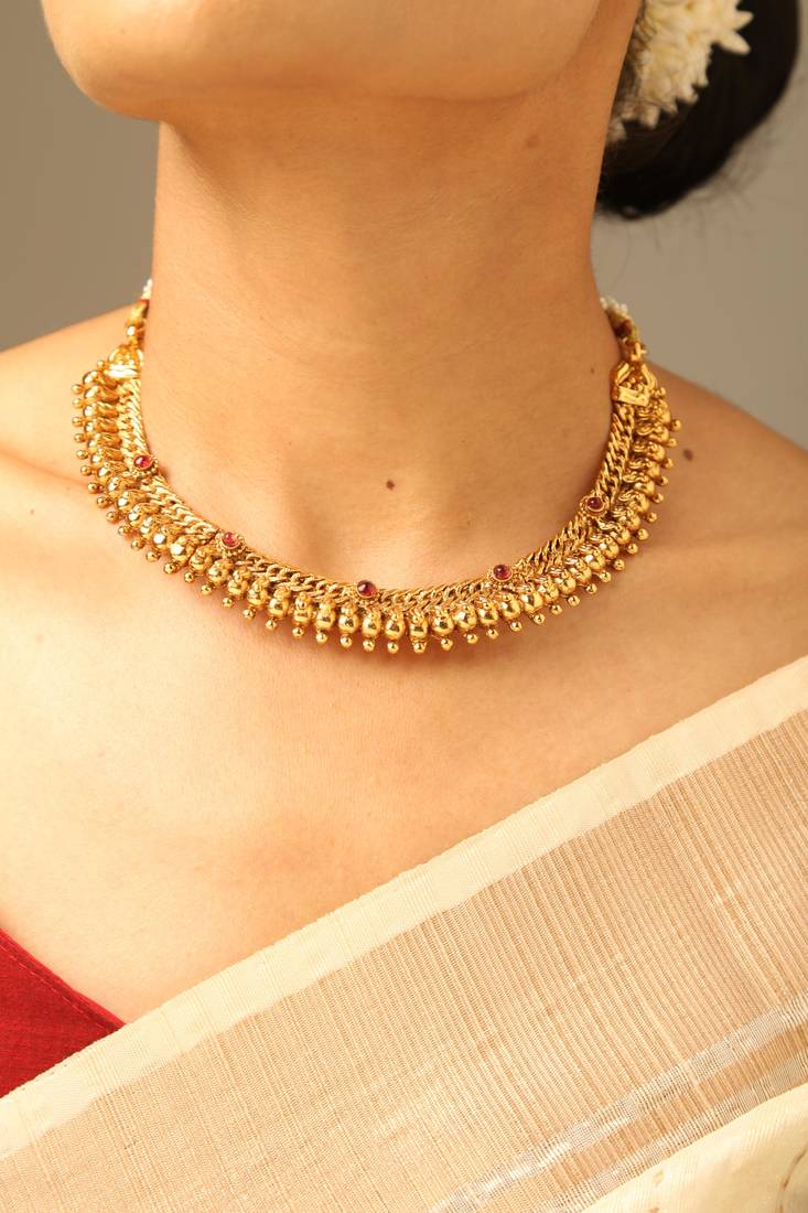 Traditional lakshmi temple necklace set