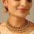 Traditional temple design gold tone choker necklace