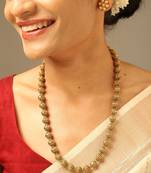 Traditional gold bead long necklace