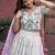 white tissue silk embroidered lehenga choli set