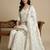 White designer faux silk readymade designer suit