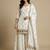 White designer faux silk readymade designer suit