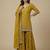 Yellow designer faux silk readymade designer suit