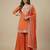Orange designer faux silk readymade designer suit