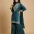 Teal designer faux silk readymade designer suit