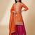 Orange designer faux silk readymade designer suit