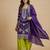 Purple designer faux silk readymade designer suit
