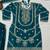 Teal designer faux silk readymade designer suit
