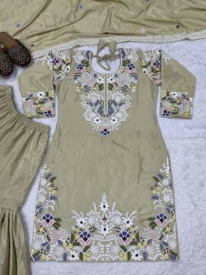 Cream designer crepe readymade designer suit 3