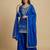 Blue designer faux silk readymade designer suit