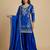 Blue designer faux silk readymade designer suit