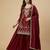 Maroon designer faux silk readymade designer suit