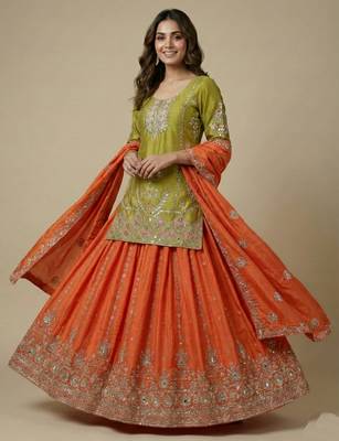 Yellow designer faux silk readymade designer suit 1