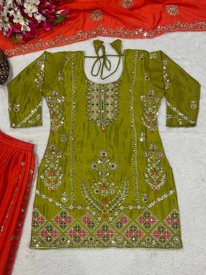 Yellow designer faux silk readymade designer suit 3