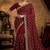 Maroon color Sequence embroidery work with Cut  work border Chiffon Silk Saree