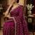 Plum color Sequence embroidery work with Cut  work border Chiffon Silk Saree