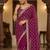 Plum color Sequence embroidery work with Cut  work border Chiffon Silk Saree
