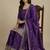 Purple designer faux silk readymade designer suit