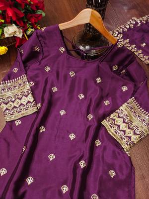 Maroon designer faux silk readymade designer suit 3