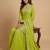 Parrot-green designer georgette readymade designer suit