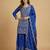 Blue designer faux silk readymade designer suit
