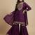 Purple designer faux silk readymade designer suit