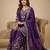 Purple designer faux silk readymade designer suit