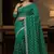 Turquoise color Sequence embroidery work with Cut  work border Chiffon Silk Saree