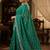 Turquoise color Sequence embroidery work with Cut  work border Chiffon Silk Saree