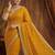 Yellow color Sequence embroidery work with Cut  work border Chiffon Silk Saree