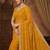 Yellow color Sequence embroidery work with Cut  work border Chiffon Silk Saree
