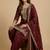 Maroon designer faux silk readymade designer suit