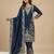 Blue designer faux georgette readymade designer suit