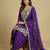 Purple designer faux silk readymade designer suit