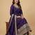 Purple designer faux silk readymade designer suit