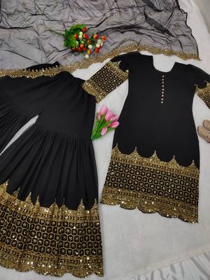 Black designer georgette readymade designer suit 3