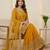 Mustard designer georgette readymade designer suit