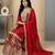 Red designer faux silk readymade designer suit