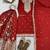 Red designer faux silk readymade designer suit