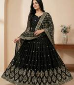 Black designer georgette readymade designer suit