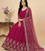 Rani-pink designer georgette readymade designer suit