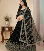 Black designer georgette readymade designer suit