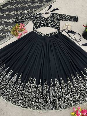 Black designer georgette readymade designer suit 2