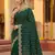 Emerald Color Zari Work And Stone Work  Vichitra art silk saree