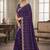 Violet Color Zari Work And Stone Work  Vichitra silk Saree