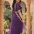 Violet Color Zari Work And Stone Work  Vichitra silk Saree