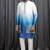 Blue shaded art silk 3 peice long kurta jacket set for men